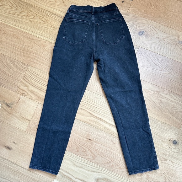 Abercrombie & Fitch The Dad High Rise Curve Love Black Jeans Asymmetric Sz 26 - Picture 4 of 10